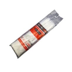 Colier plastic/soricei, alb, 3.6x370 mm, set 100 buc