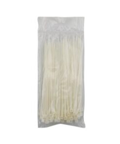 Colier plastic/soricei, alb, 4.8x370 mm, set 100 buc