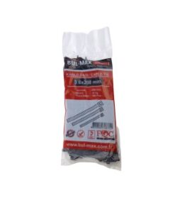 Colier plastic/soricei, negru, 3.6x200 mm, set 100 buc