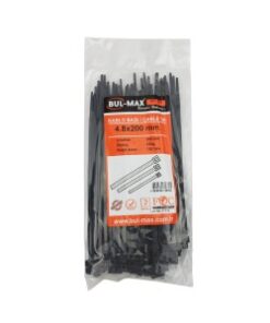 Colier plastic/soricei, negru, 4.8x200 mm, set 100 buc