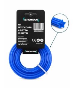Fir motocoasa profil stea, PVC, 4.0 mm x 15 m, BROMAN