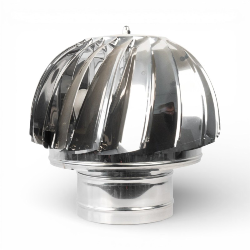 Capac terminal rotativ din inox pentru cos de fum, diametru 150 mm
