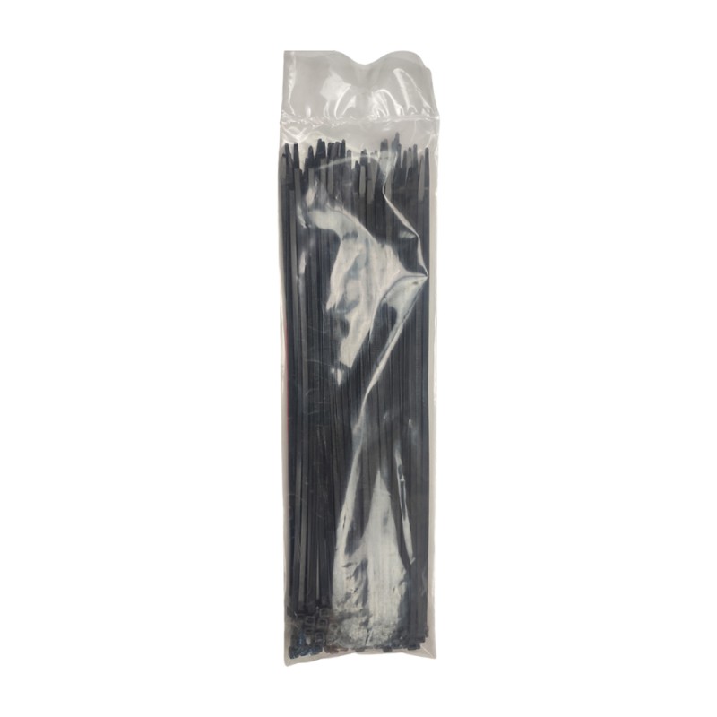Colier plastic/soricei, negru, 4.8x300 mm, set 100 buc