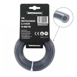 Fir motocoasa duo cu insertie, profil rotund, PVC, 2.4 mm x 15 m, BROMAN