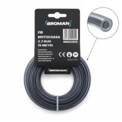 Fir motocoasa duo cu insertie, profil rotund, PVC, 2.7 mm x 15 m, BROMAN