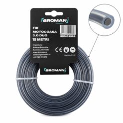 Fir motocoasa duo cu insertie, profil rotund, PVC, 3.0 mm x 15 m, BROMAN