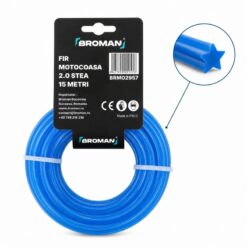 Fir motocoasa profil stea, PVC, 2.0 mm x 15 m, BROMAN