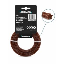 Fir motocoasa profil stea, PVC, 2.4 mm x 15 m, BROMAN