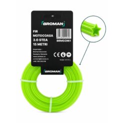 Fir motocoasa profil stea, PVC, 3.0 mm x 15 m, BROMAN