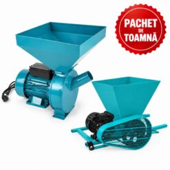 PACHET DE TOAMNA - Moara electrica cereale si știuleți, cuva mare + Zdrobitor de struguri electric, max 500 kg/ora, BROMAN