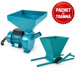 PACHET DE TOAMNA - Moara electrica cereale si știuleți, cuva mare + Zdrobitor manual de struguri, BROMAN