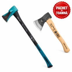 PACHET DE TOAMNA - Topor de despicat lemne 3 kg, fibra + Topor 1000 g, forjat, coada 40 cm, BROMAN