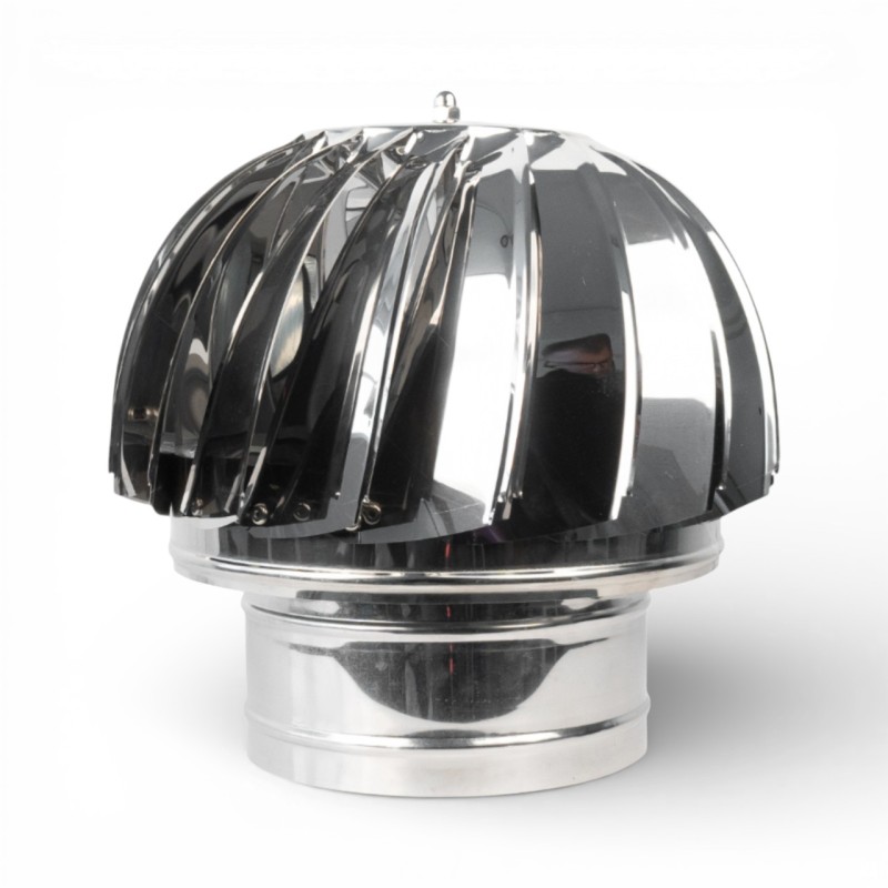 Capac terminal rotativ din inox pentru cos de fum, diametru 180 mm