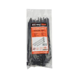 Colier plastic/soricei, negru, 4.8x200 mm, set 100 buc