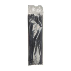 Colier plastic/soricei, negru, 4.8x430 mm, set 100 buc