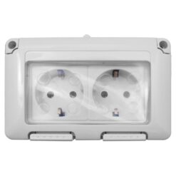 Priza dubla aplicata pentru exterior, PROFI, GE-678